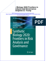 PDF Synthetic Biology 2020 Frontiers in Risk Analysis and Governance Benjamin D Trump Ebook Full Chapter