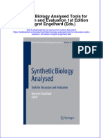 PDF Synthetic Biology Analysed Tools For Discussion and Evaluation 1St Edition Margret Engelhard Eds Ebook Full Chapter