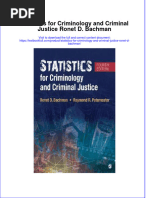 PDF Statistics For Criminology and Criminal Justice Ronet D Bachman Ebook Full Chapter