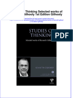 Full Chapter Studies of Thinking Selected Works of Kenneth Gilhooly 1St Edition Gilhooly PDF