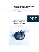 Textbook Semantics Metasemantics Aboutness 1St Edition Ori Simchen Ebook All Chapter PDF