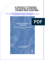 Full Chapter Teaching Literature in Translation Pedagogical Contexts and Reading Practices 1St Edition Brian James Baer PDF