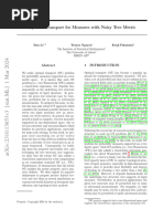 Optimal Transport For Measures With Noisy Tree Metric