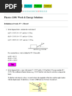 Physics 1100 Work & Energy Solutions