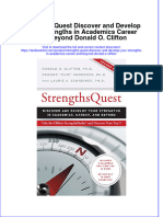 PDF Strengths Quest Discover and Develop Your Strengths in Academics Career and Beyond Donald O Clifton Ebook Full Chapter