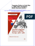 Full Chapter The Eecs Yugoslav Policy in Cold War Europe 1968 1980 1St Edition Benedetto Zaccaria Auth PDF