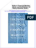 Textbook Tectonic Shifts in Financial Markets People Policies and Institutions 1St Edition Henry Kaufman Auth Ebook All Chapter PDF