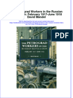 PDF The Petrograd Workers in The Russian Revolution February 1917 June 1918 David Mandel Ebook Full Chapter