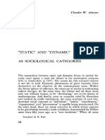 (1961) "Static" and "Dynamic" As Sociological Categories