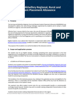 Nursing Midwifery Regional Rural Remote Student Placement Allowance Guideline