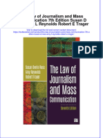 Textbook The Law of Journalism and Mass Communication 7Th Edition Susan D Ross Amy L Reynolds Robert E Trager Ebook All Chapter PDF