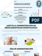 Vías de Administración Usadas en Odontología