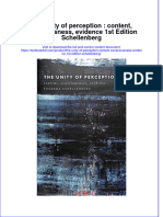 PDF The Unity of Perception Content Consciousness Evidence 1St Edition Schellenberg Ebook Full Chapter