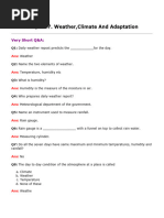 CBSE Class 7th Science Value Based Questions Chapter 7 Weather, Climate and Adaptation PDF Download