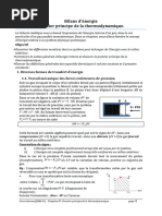 Notes de Cours 1er Principe Thermodynamique