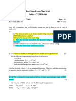 BEC 306 VLSI Design End Term 2016 PAPER