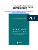 PDF Uncertainty in Acoustics Measurement Prediction and Assessment 1St Edition Robert Peters Editor Ebook Full Chapter