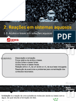 Ã - Cidos e Bases em SoluÃ Ã Es Aquosas