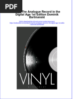 Full Chapter Vinyl The Analogue Record in The Digital Age 1St Edition Dominik Bartmanski PDF