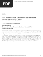 Los Objetos Vivos. Escenarios de La Materia Indócil de Shaday Larios - CECLI