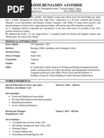 Feyijimi Benjamin Ayomide - Resume