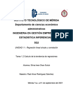 Instituto Tecnológico de Mérida Departamento de Ciencias Económico Administrativas Ingenieria en Gestión Empresarial Estadistica Inferencial Ii 5G2