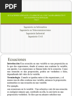 Clase 4 - Ecuaciones Lineales, Cuadráticas, Con Valor Absoluto y Racionales