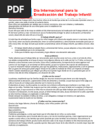 Plan Lector Dia Internacional para La Irradicacion Del Trabajo Infantil