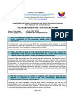 NCSC - Background Investigation Form