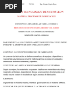 Felipe Elihut Rodríguez Hernández. Tarea 1 Unidad 1 Proc. de Fabricacion