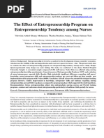 The Effect of Entrepreneurship Program On Entrepreneurship Tendency Among Nurses