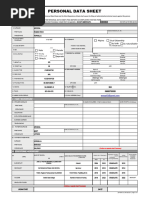 CS Form No. 212 Personal Data Sheet Revised