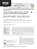 A Study On Solution Deposited CuSCN Thin Films - Structural, Electrochemical, Optical Properties