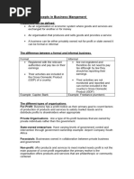 Concepts of Business Management