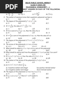 Class 9202425 Polynomial Worksheet 1