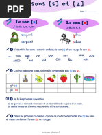 Confusion Entre Les Sons S Et Z CP Ce1 Exercices 2