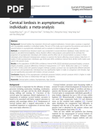 Cervical Lordosis in Asymptomatic Individuals: A Meta-Analysis