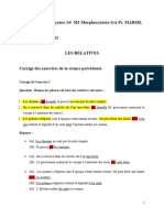 MORPHOSYNTAXE S4 2021 Corrigé Des Exercices Du Cours 2