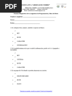 Examen Diagnóstico de La Asignatura de Programación y Base de Datos 1ero