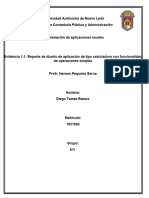 Reporte de Diseño de Aplicación de Tipo Calculadora Con Funcionalidad de Operaciones Simples