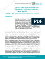 Enseñar A Leer Medios en Las Escuelas Bonaerenses: Revisitar Acontecimientos de La Vida Democrática Desde La Noticia