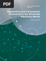 Registration and Participation Framework in The Wholesale Electricity Market