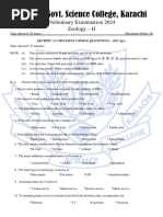 D.J. Science College - XII Zoology Prelim Paper