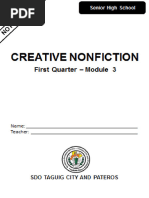 Creative Nonfiction Module 3