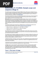 Mathematics K 10 2022 Sample Scope and Sequence Stage 3