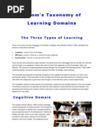 Bloom's Taxonomy of Learning Domains