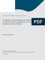 El Impacto de Los Programas de Inversion Publica en Turismo Sobre Los Ingresos Por Turismo en America Latina y El Caribe