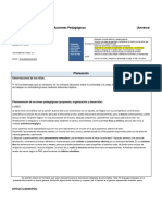 Planeación de Acciones Pedagógicas (Anverso: Observaciones de Los Niños