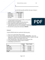 Tables and Columns