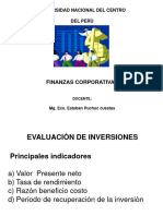 Finanzas Corporativas: Universidad Nacional Del Centro Del Perù